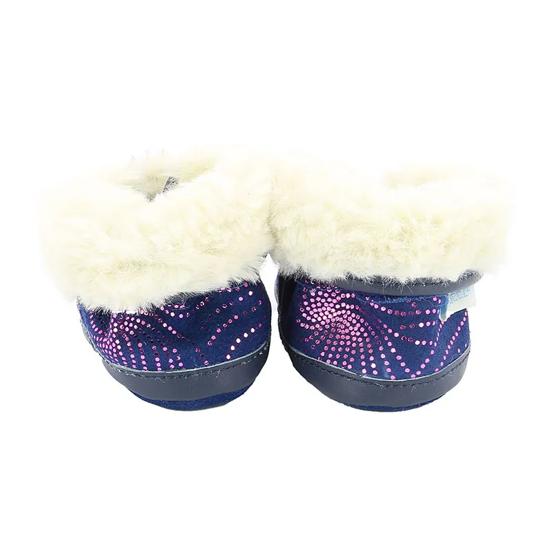 Chaussons cuir Cosy Boot - Bleu/Rose-4