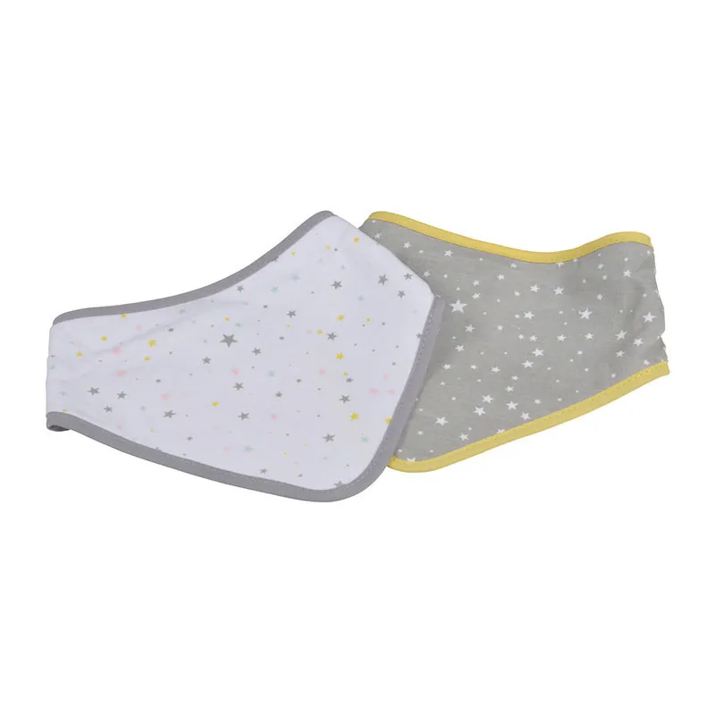 2 Bavoirs bandana coton Essen'ciel Gris - 16x41cm-0
