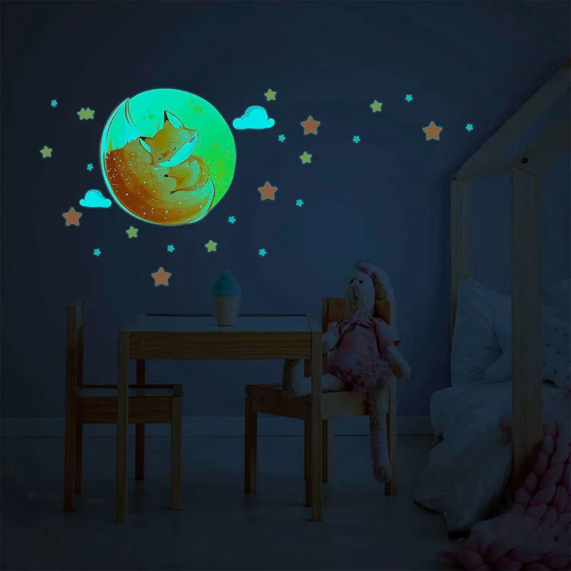 Stickers Phospho. - Renard rêveur & 50 étoiles-3
