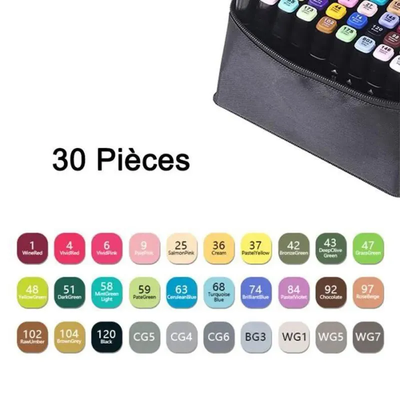 Marqueurs acrylique à double pointe - 30pcs-12