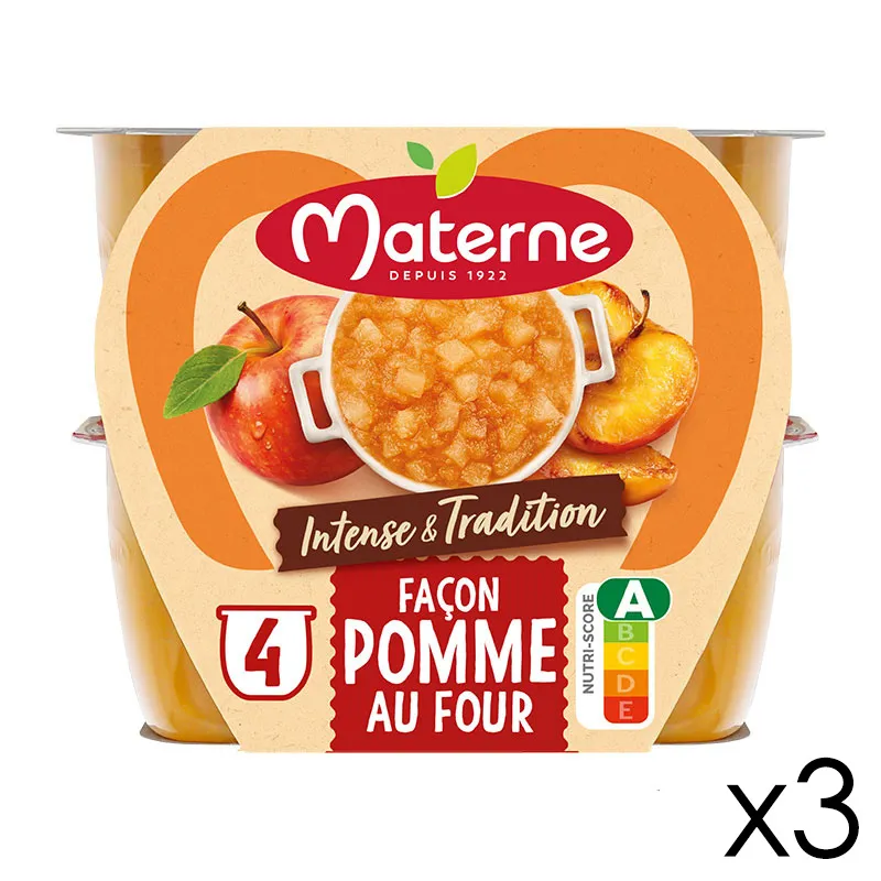 12 Compotes Coupelles Intense et Tradition Pomme - 12x97g-0