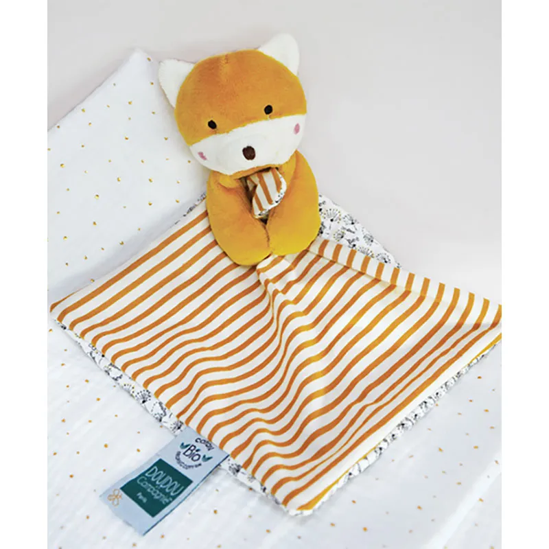 Doudou mouchoir Bio Renard Aléa - 23cm-5