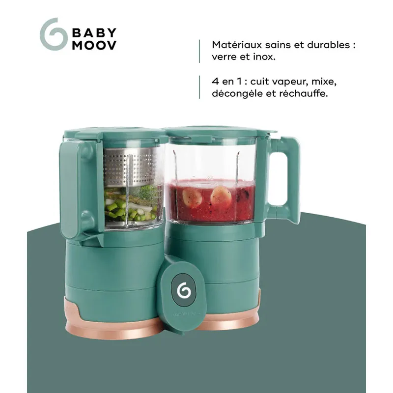 Robot culinaire Verre Nutribaby Glass + 6 Babybols - Green Forest-5