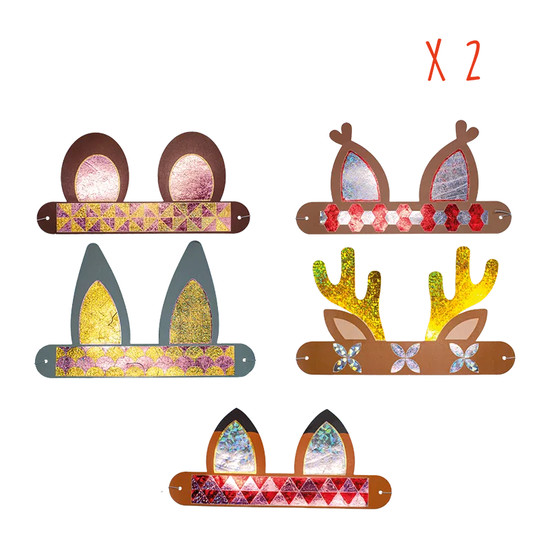 Kit DIY Couronnes à métalliser Animaux 10pcs - 4+-0