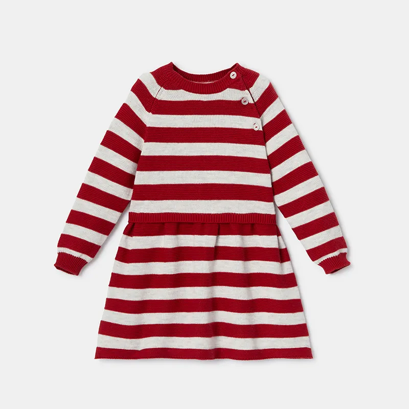 Robe à manches Fille - Rouge carmin-1