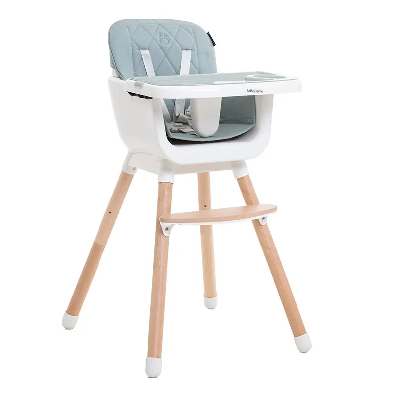 Chaise haute évolutive 2en1 en Bois Vert - 6m+-0