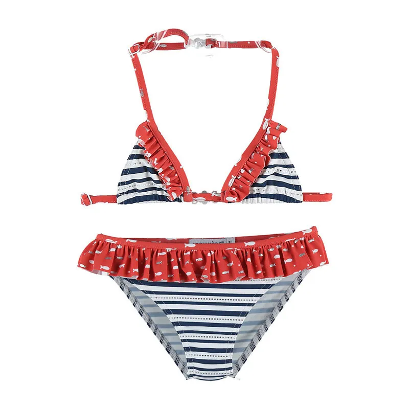 Maillot de bain 2pcs. Marin - Rouge/Blanc/Noir-0
