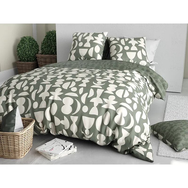 Parure 3pcs Coton Lune Vert-2