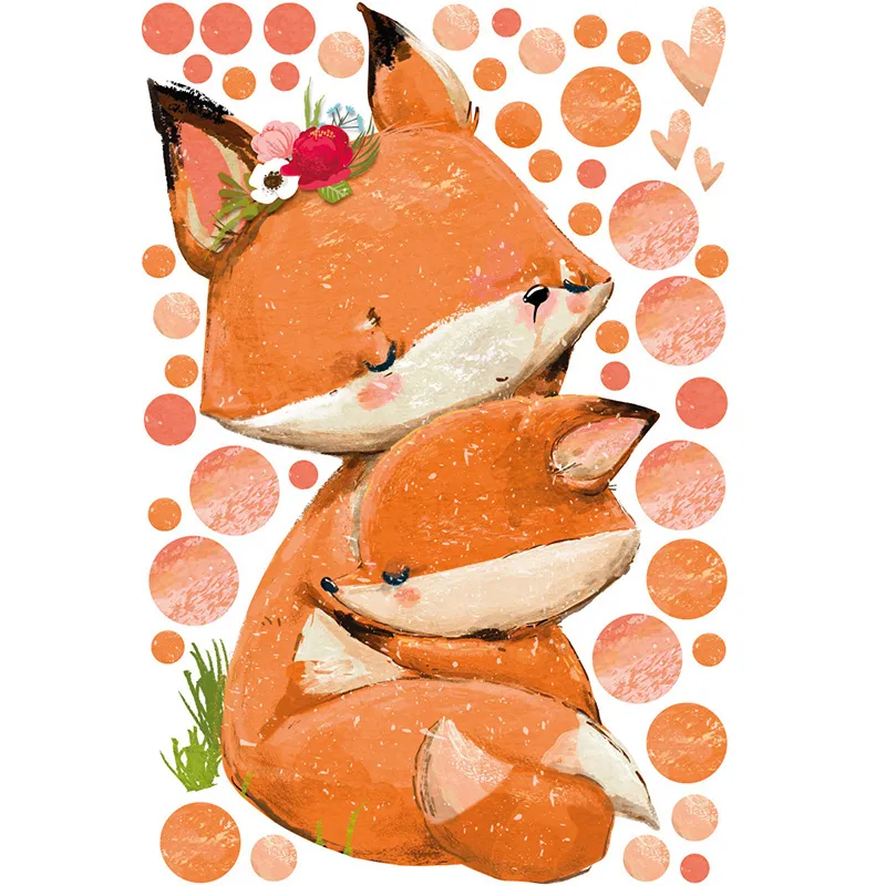 Stickers - Maman et bébé renard-3