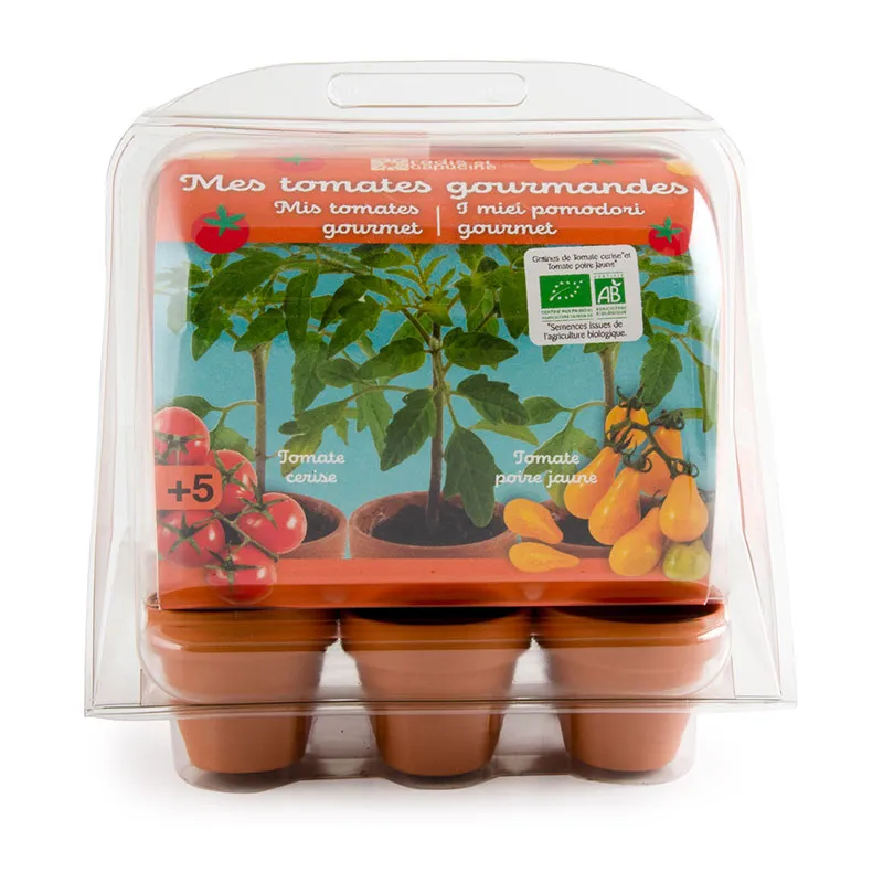 Mini serre + 6 pots - Tomates Bio-0