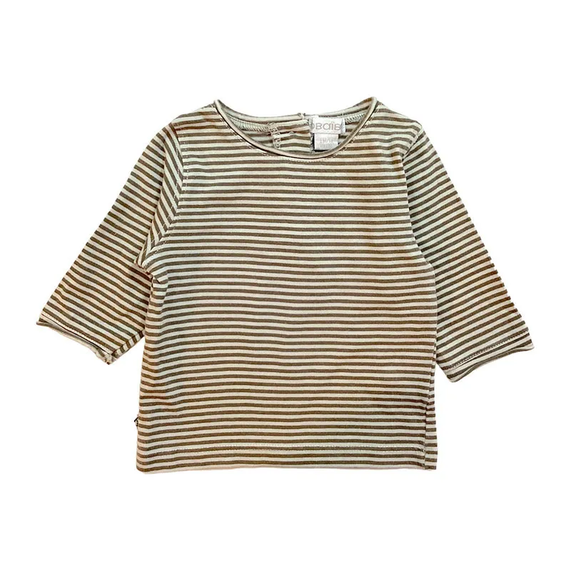 T-shirt - 1 mois OKAIDI/OBAIBI - Marron/Blanc-0