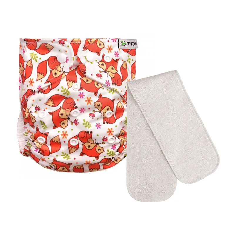 Couche lavable TE1 pressions+Insert 3-15kg - Renard-0