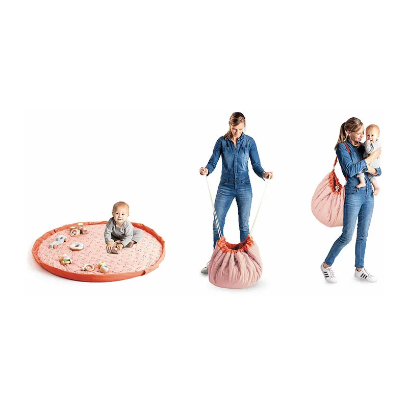 Sac à jouets/Tapis d'éveil 3en1 Animaux - ø120cm-10