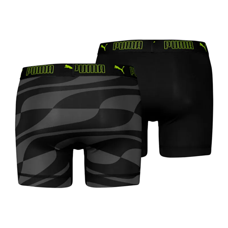 2 Boxers Homme Sport microfibre Puma - Noir/Gris-1