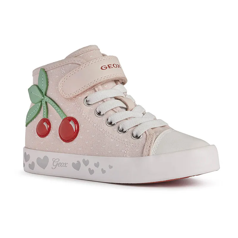 Sneakers hautes Ciak Cerises/Coeurs - Rose pâle-0