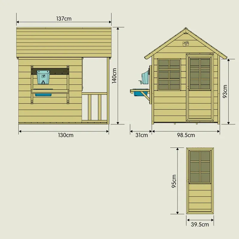 Maisonnette Chalet + cuisine - 99x137x140cm-5