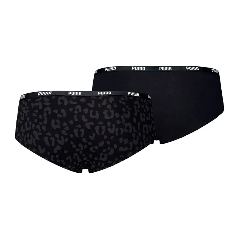 2 Shorties Femme Léopard Puma - Noir-1