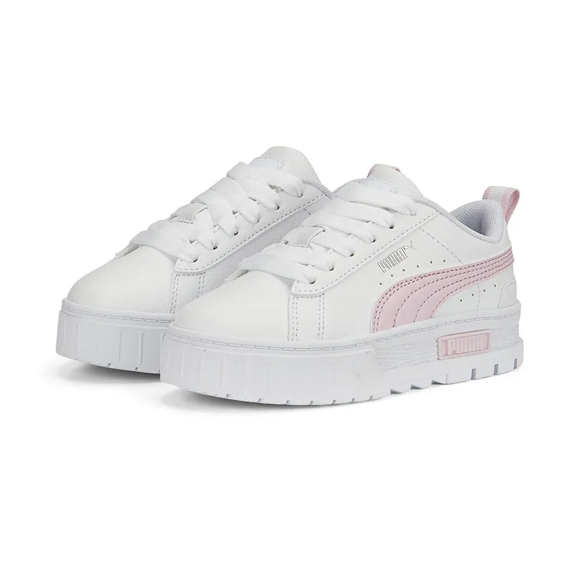 Baskets Fille Mayze Leather - Blanc/Rose Perle/Violet - PUMA-0