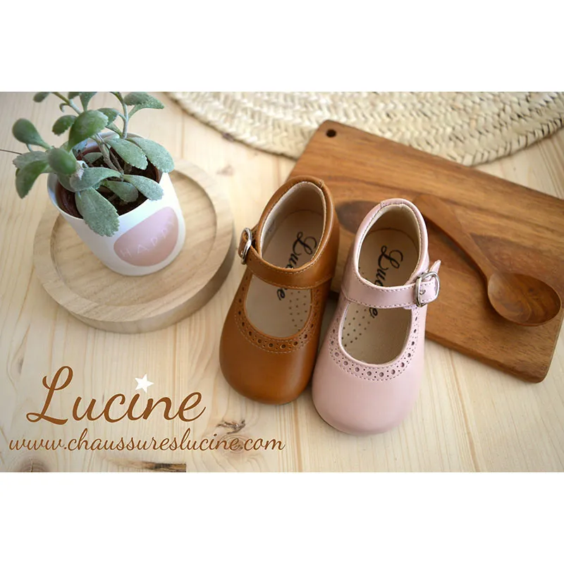 Chaussures Babies Charles IX Alice à boucle - Cuir Rose pâle-4