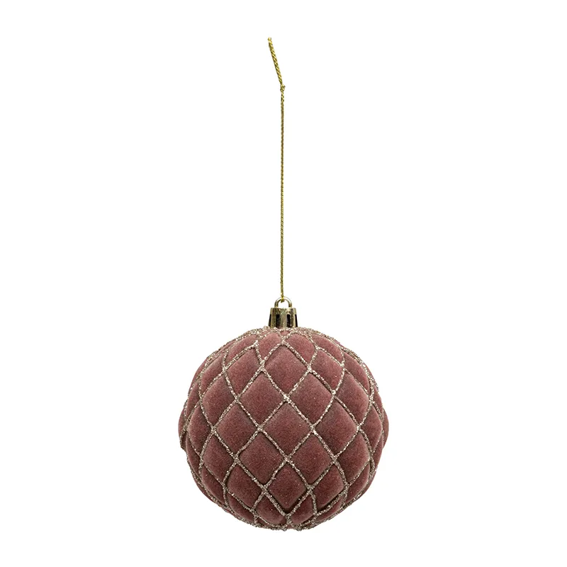 9 Boules pailletées coffret Rose - ø8cm-5
