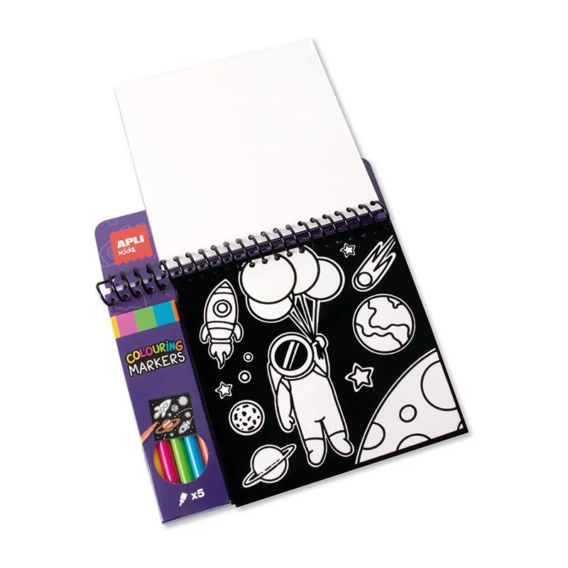 Bloc de coloriage Velours + feutres L'Espace - 36m+-2