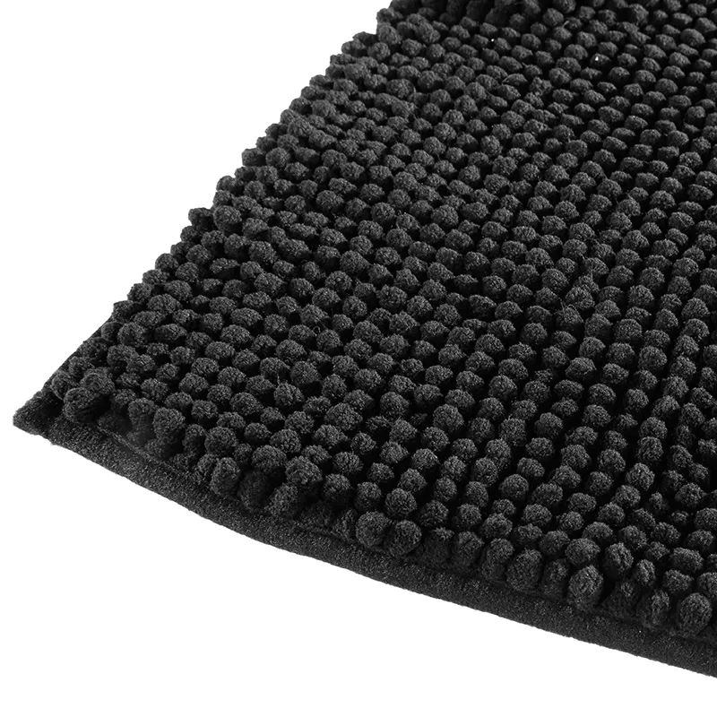 Tapis de bain Chenille Noir - 50x80cm-1
