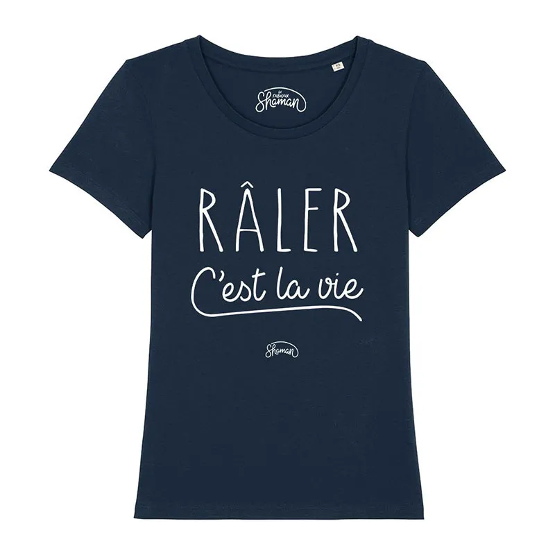 T-shirt Femme Râler c'est la vie BIO - Marine-0