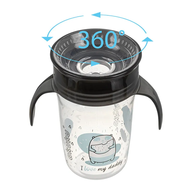 Tasse d'apprentissage à poignées 240ml - Noir-2