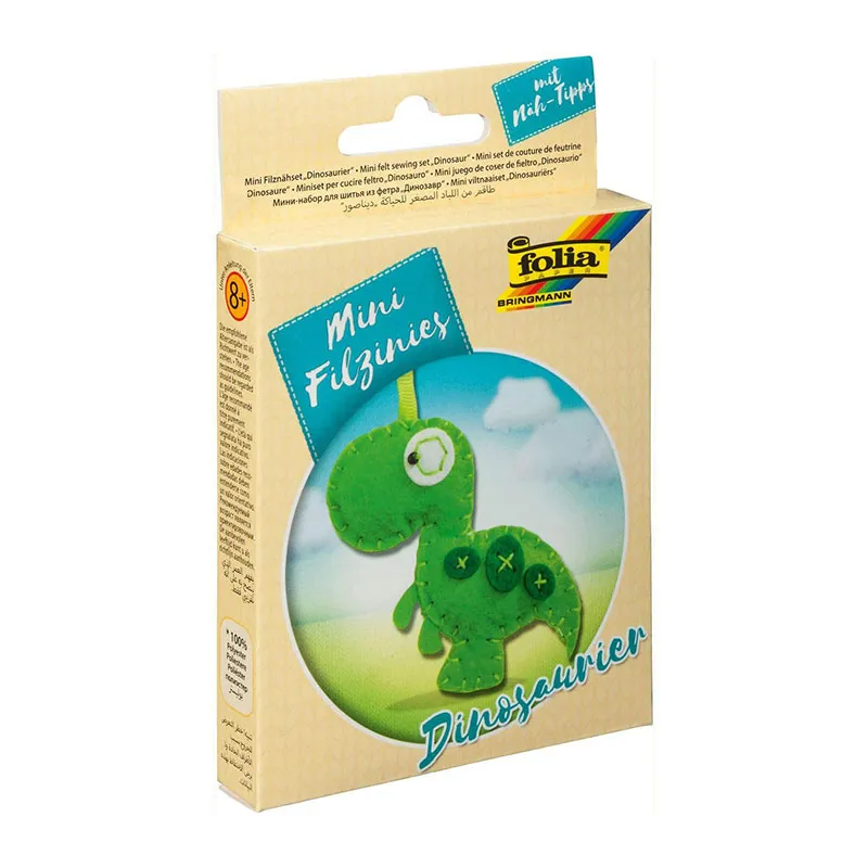 3 kits couture en feutrine Dinosaure - 12pcs - FOLIA-1