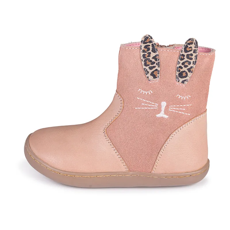 Boots zippées Chat Cuir - Rose-3