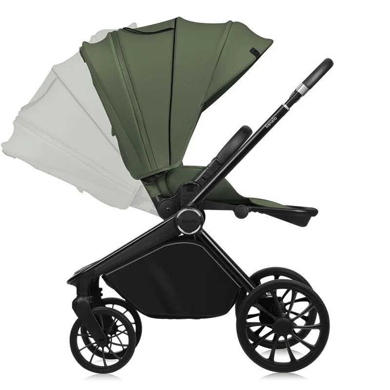 Duo Poussette Mika Plus + Nacelle Green Olive - 0m+-5