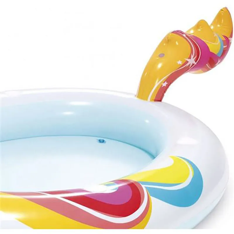 Piscine gonflable fontaine Licorne - 254x132x109cm-5