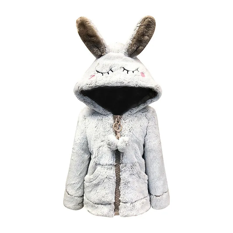Veste polaire à capuche tête d'animaux Kiara Enfant - Taupe/Camel-0