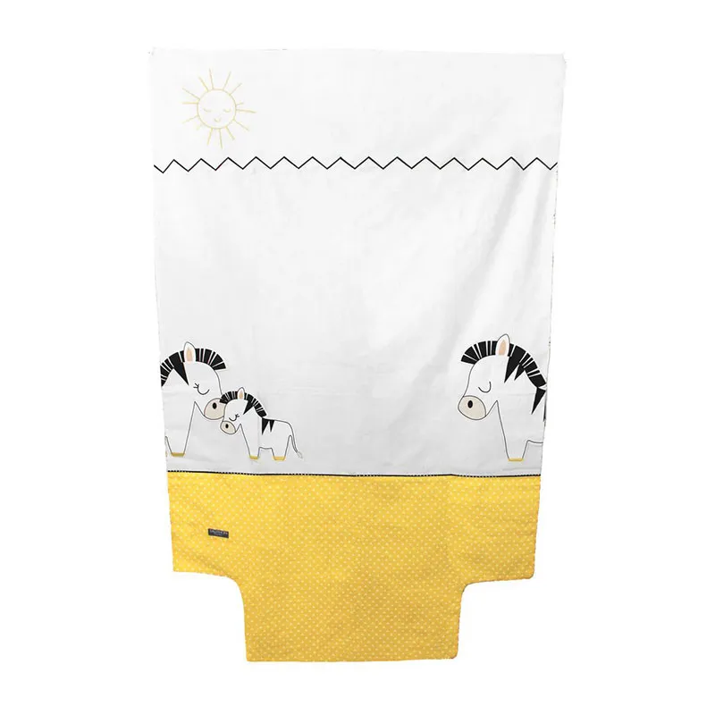 Parure 2pcs Peluche & pompon Blanc/Jaune - 100x135cm-0