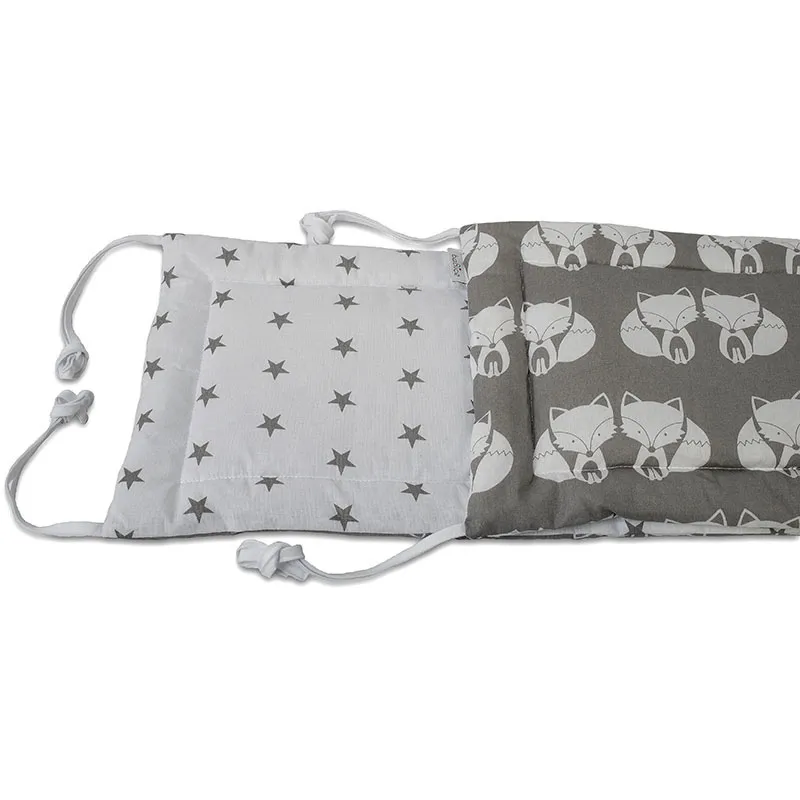 Tour de lit Bébé Renard Étoiles Gris - 30x200cm-0