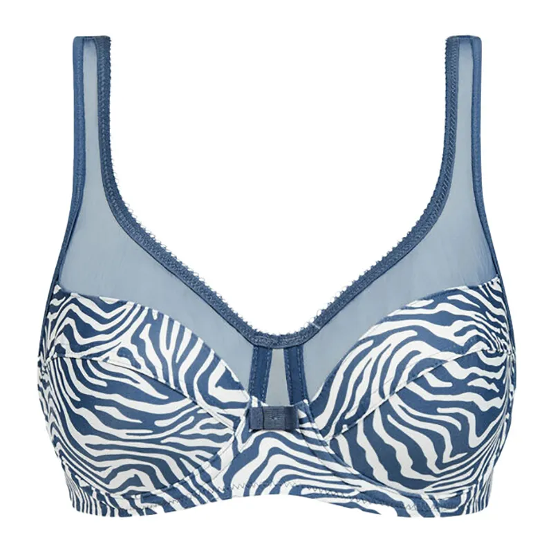 Soutien-gorge emboitant à armatures Generous Zèbre Femme - Bleu/Blanc-2