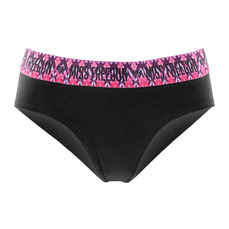 5 culottes femme en coton Ethnik - Noir/Rose/Bleu/Violet-6