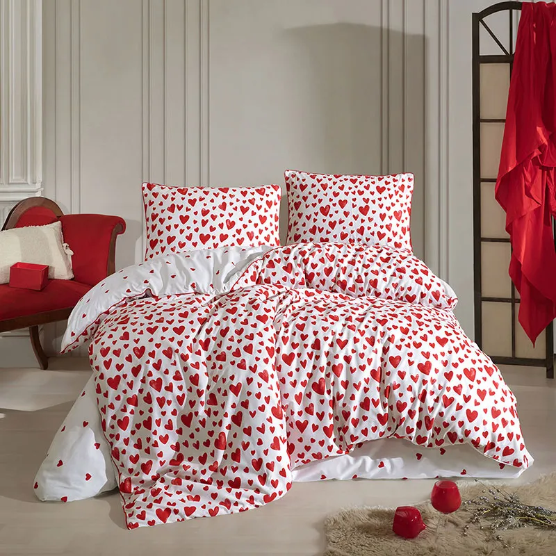Parure 3pcs Coton Amour Rouge-0