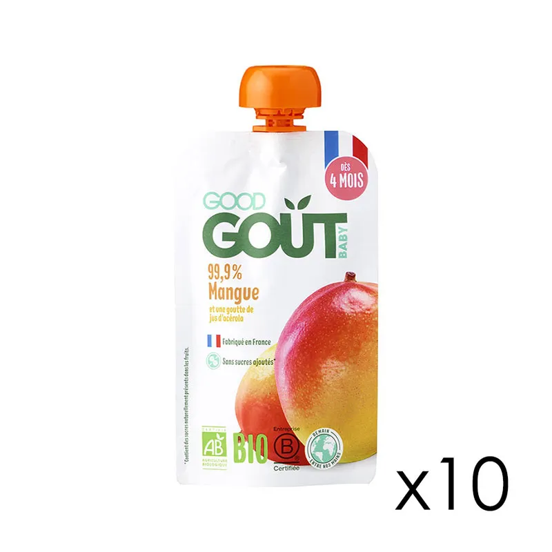 10x120g Gourdes Mangue BIO - 4m+-1