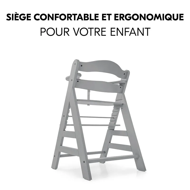 Chaise-haute Alpha+ + Transat Alpha Bouncer 2en1 + Tablette Grise - 0m+-10