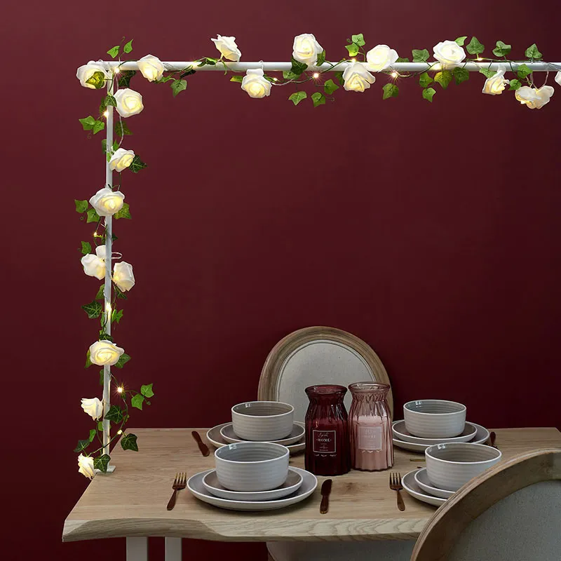 Guirlande 20 Roses LED Blanc - 3,5m-4