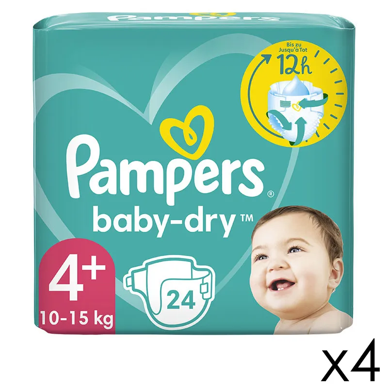 Couches Baby Dry T.4+/10-15kg - 4x24-0
