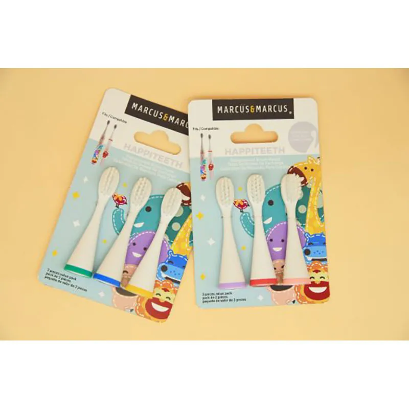 3 Têtes de brosse à dents Rose/Vert/Gris - 36m+-1