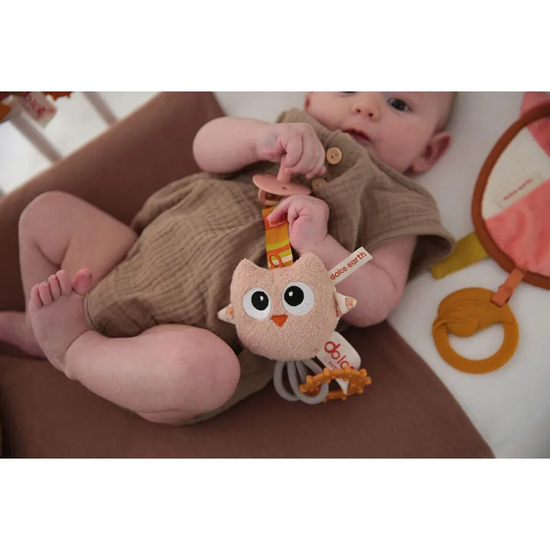 Doudou Fiona le Renard + Attache-tétine Olie Hibou - 0m+-3