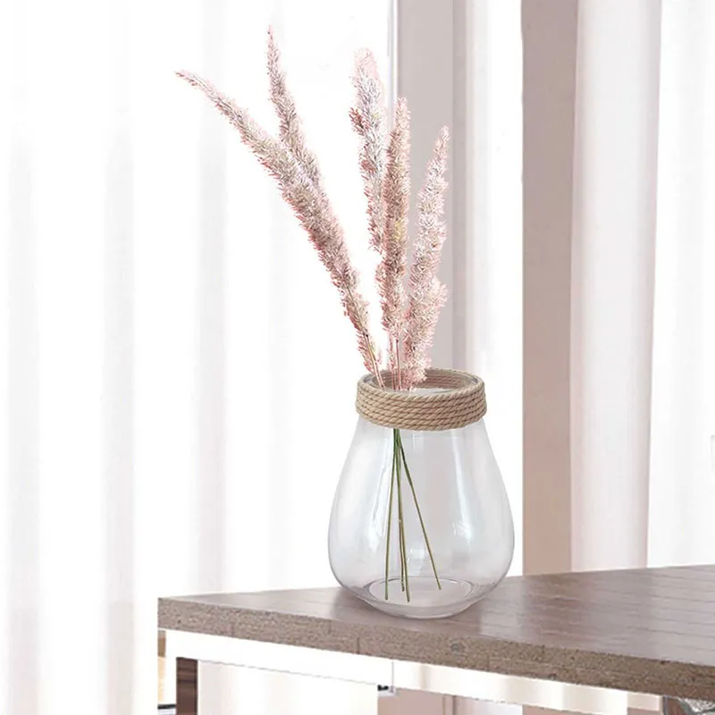 Vase Verre avec Corde - 11,5x20x25cm-0