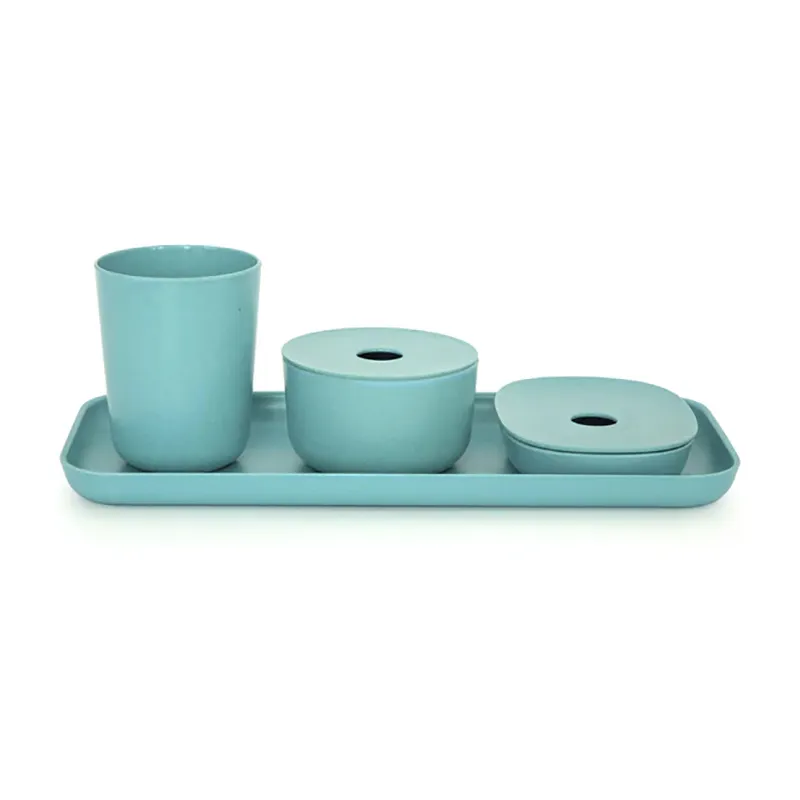 Set de salle de bain Bleu - 4pcs-0