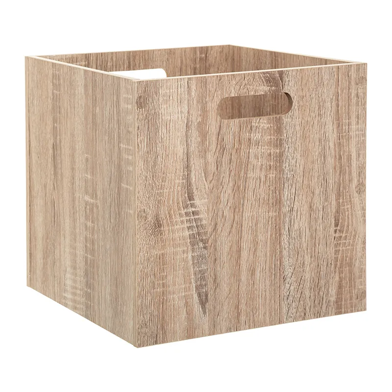 Boite rangement Bois Mix 'n modul Naturel/Vert - 30x30cm-0
