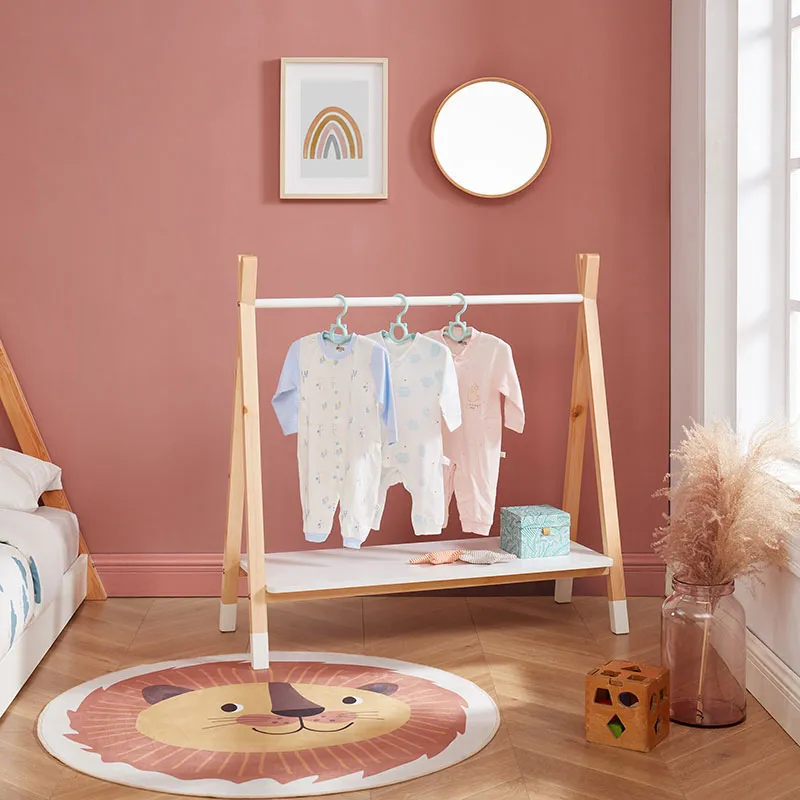 Portant Tipi + Plateau Bois/Blanc - 80x40x130cm-4