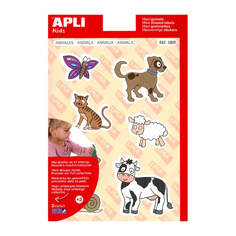 28 Maxi-gommettes repositionnables Animaux - 36m+-0