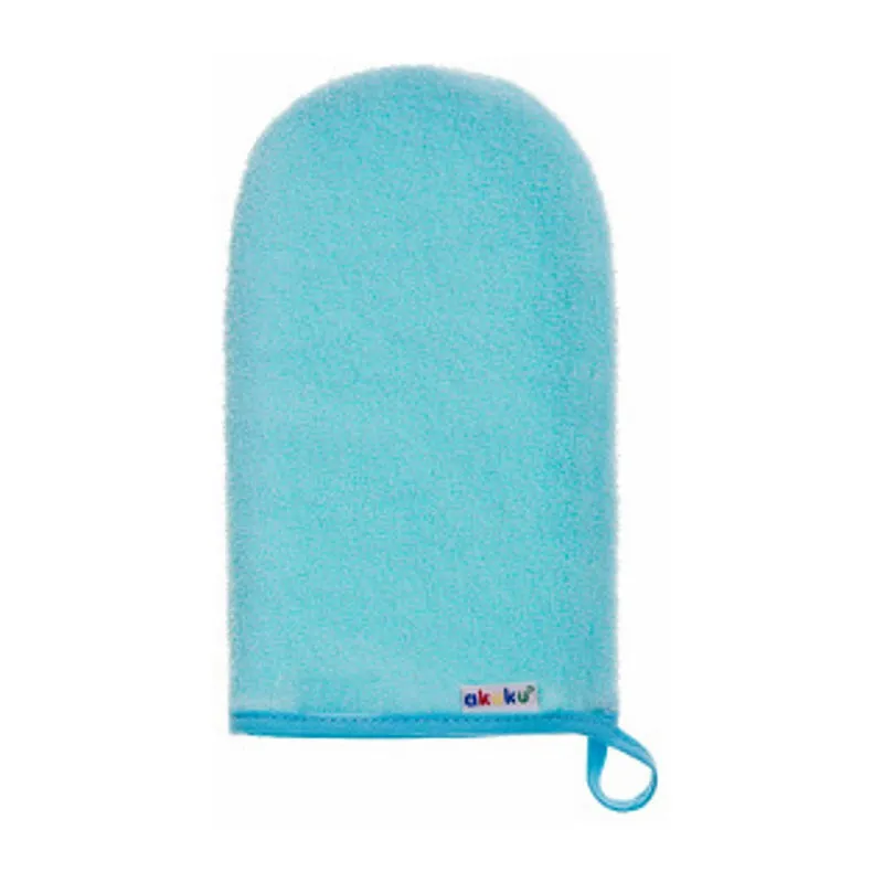 2 Gants de toilette Coton Turquoise - 18x9,5cm-1